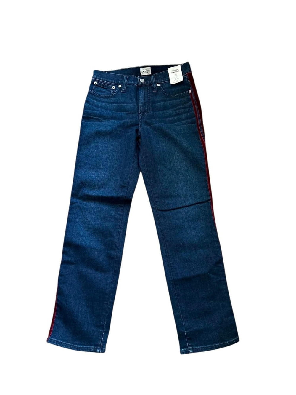 🆕J. Crew Women's Straight Leg Jeans in Dark Blue Denim